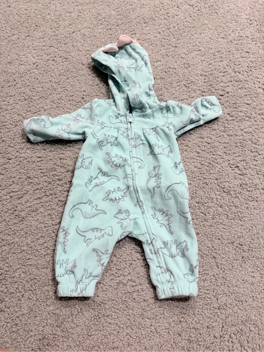 Dinosaur Hooded Fleece Romper
